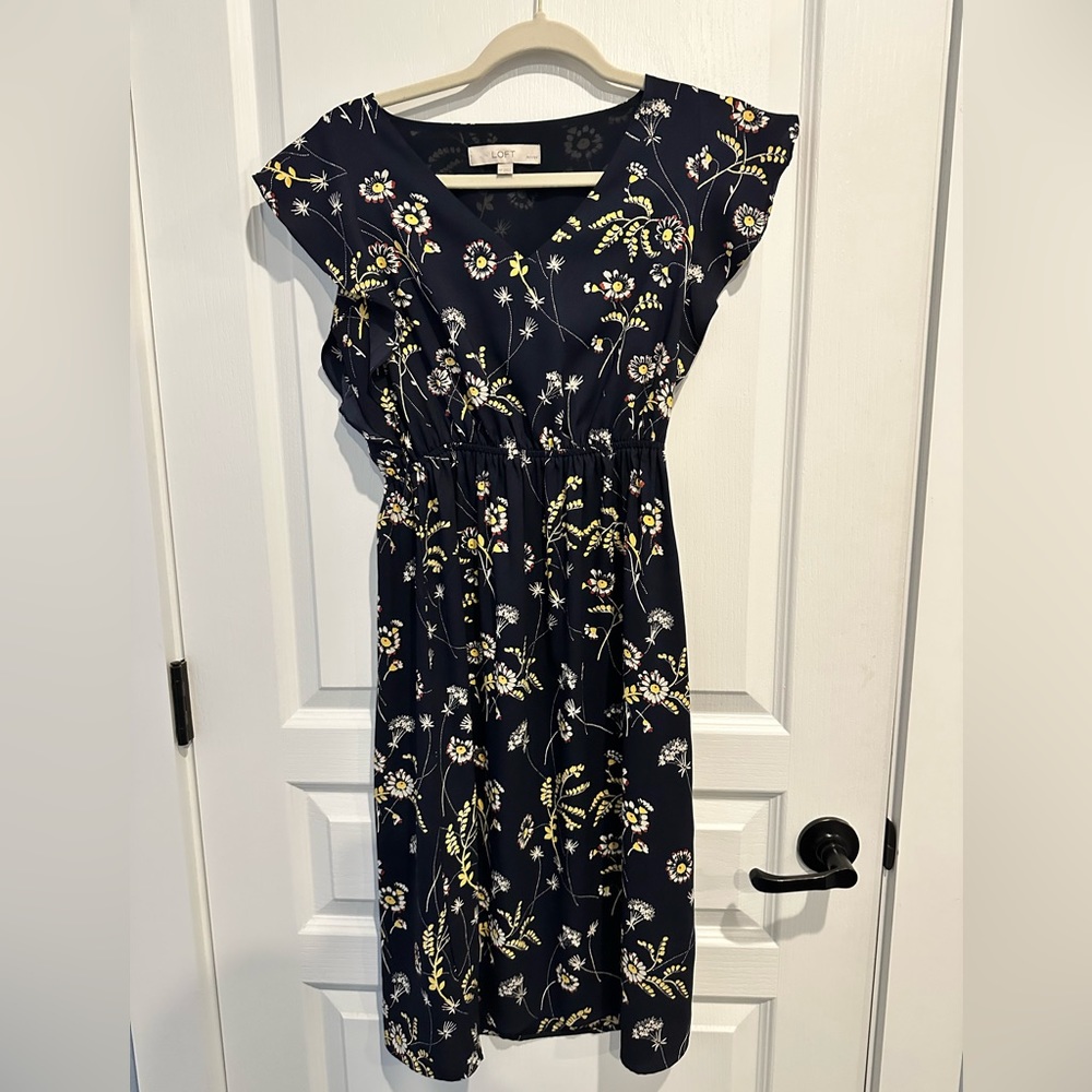 Loft XS petite dress with flowers